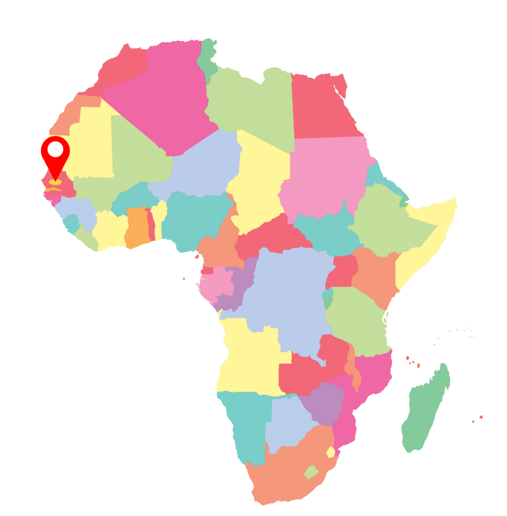 Cartina viaggio in Senegal