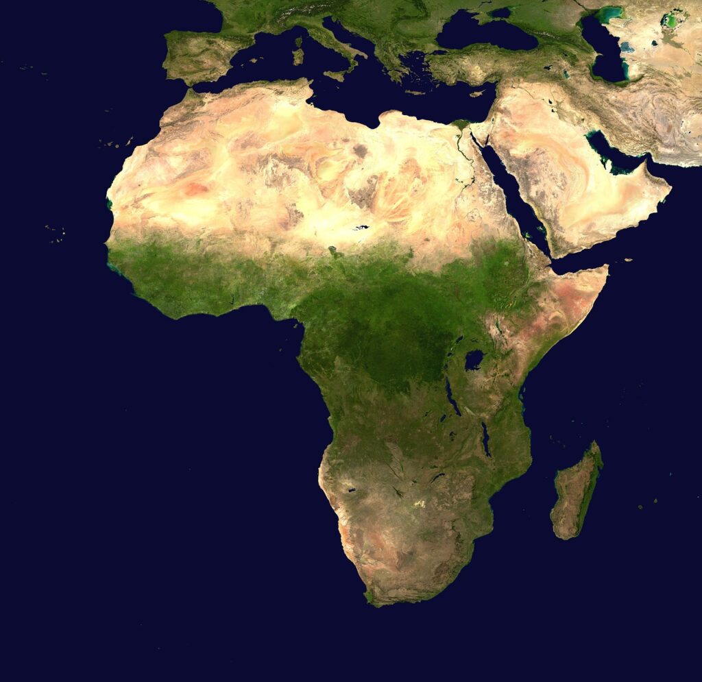 Un'immagine geografica dell'Africa